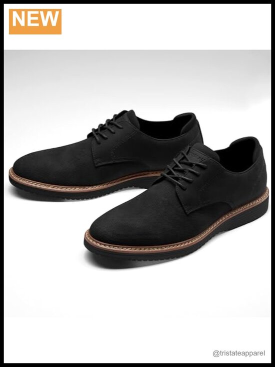 Embossed PU Leather Oxfords - Lace Up Business Casual Dress Shoes main image 4
